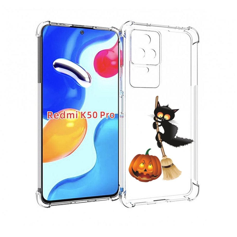 

Чехол MyPads хэлуинский котик для Xiaomi Redmi K50 / K50 Pro, Прозрачный, Tocco