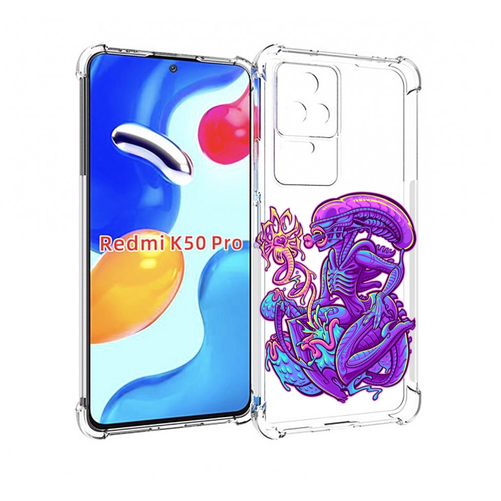 

Чехол MyPads чужой фиолетовый цвет для Xiaomi Redmi K50 / K50 Pro, Прозрачный, Tocco