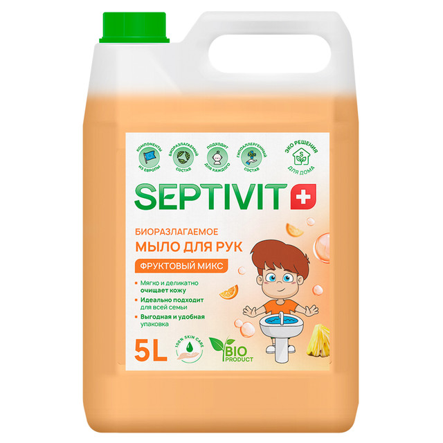 Купить Жидкое мыло для рук Фруктовый микс Septivit Premium 5л