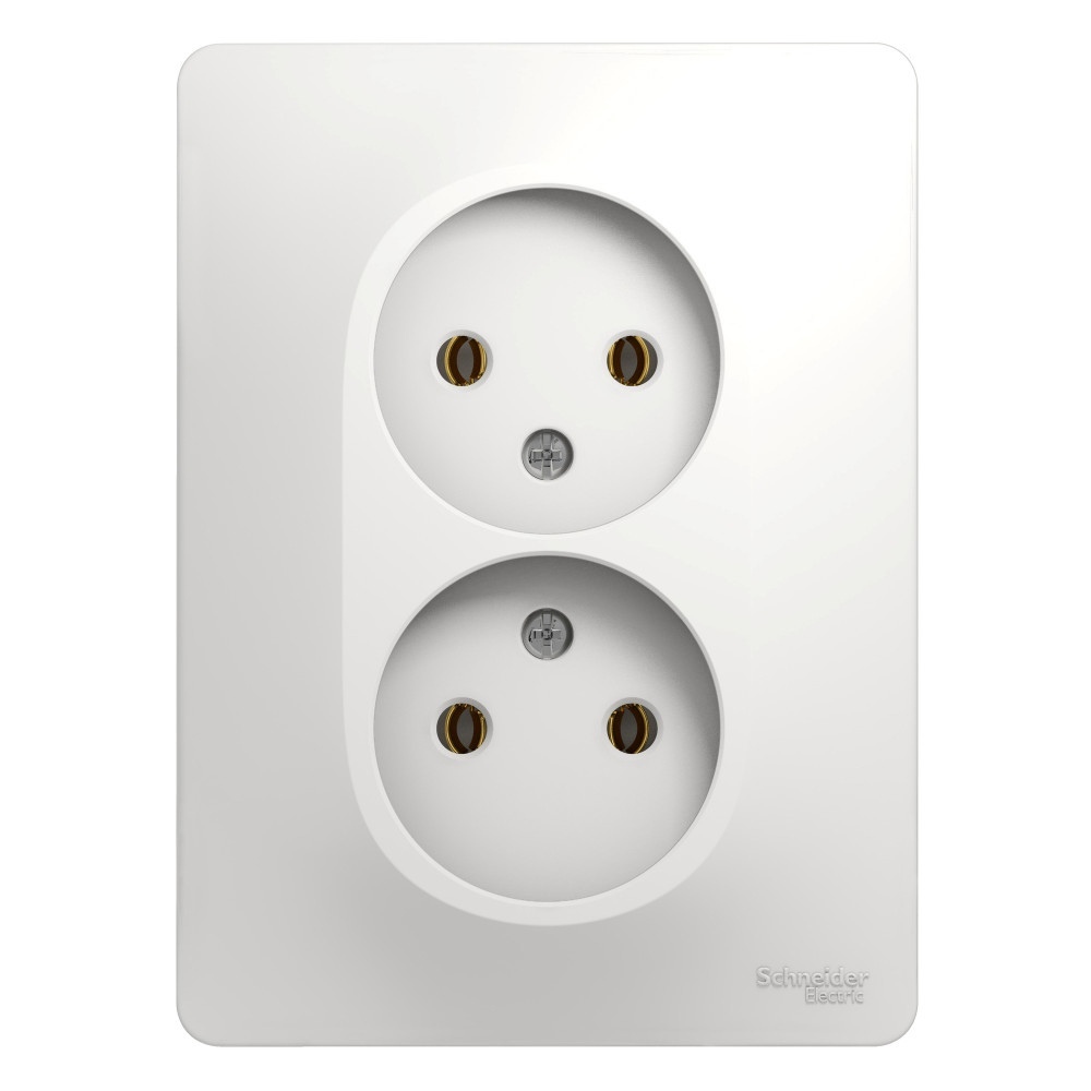 

Розетка 2-я б/з в сборе с рамкой Glossa Schneider Electric 6шт GSL000120.6, Белый