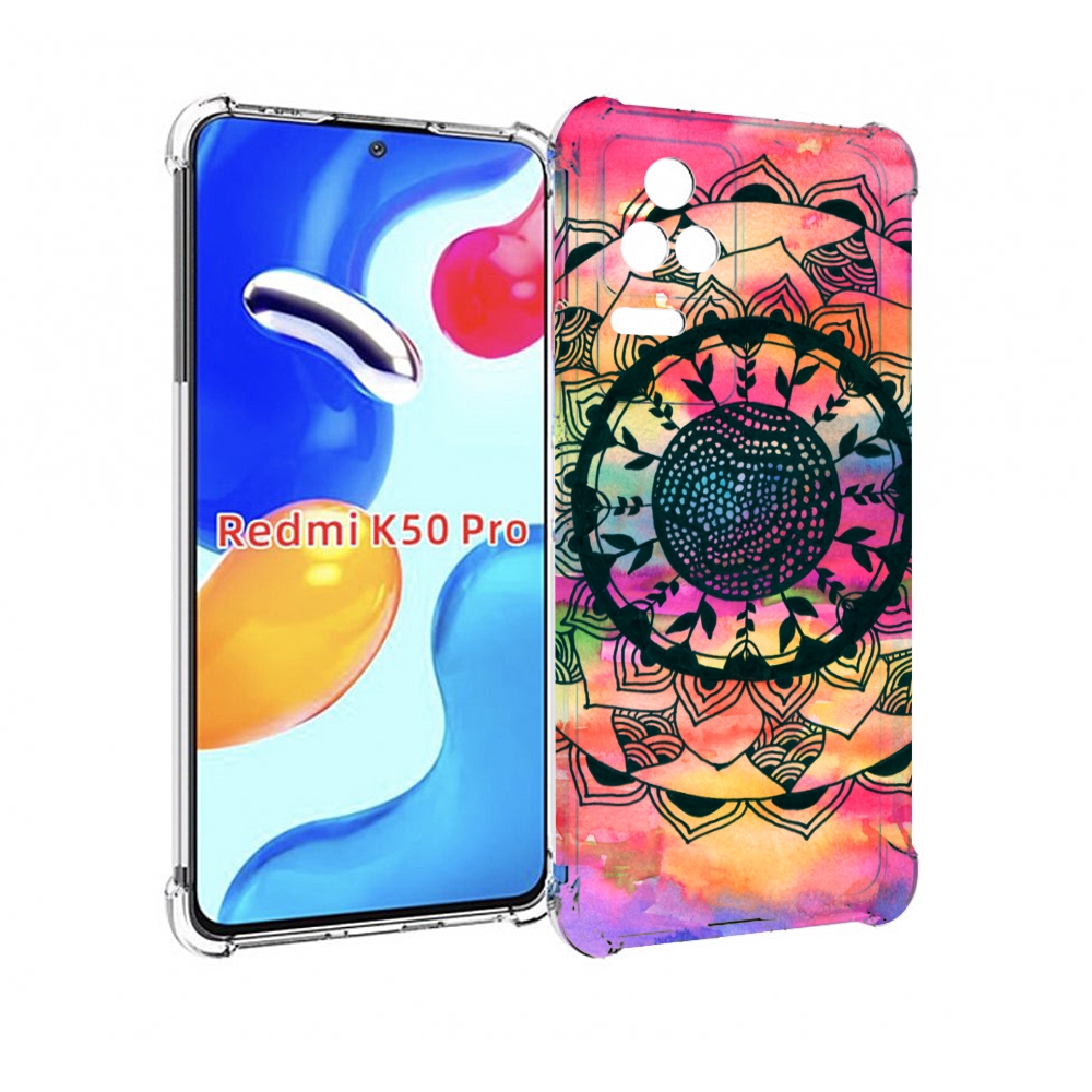 

Чехол MyPads яркая абстракция круглый цветок для Xiaomi Redmi K50 / K50 Pro, Прозрачный, Tocco
