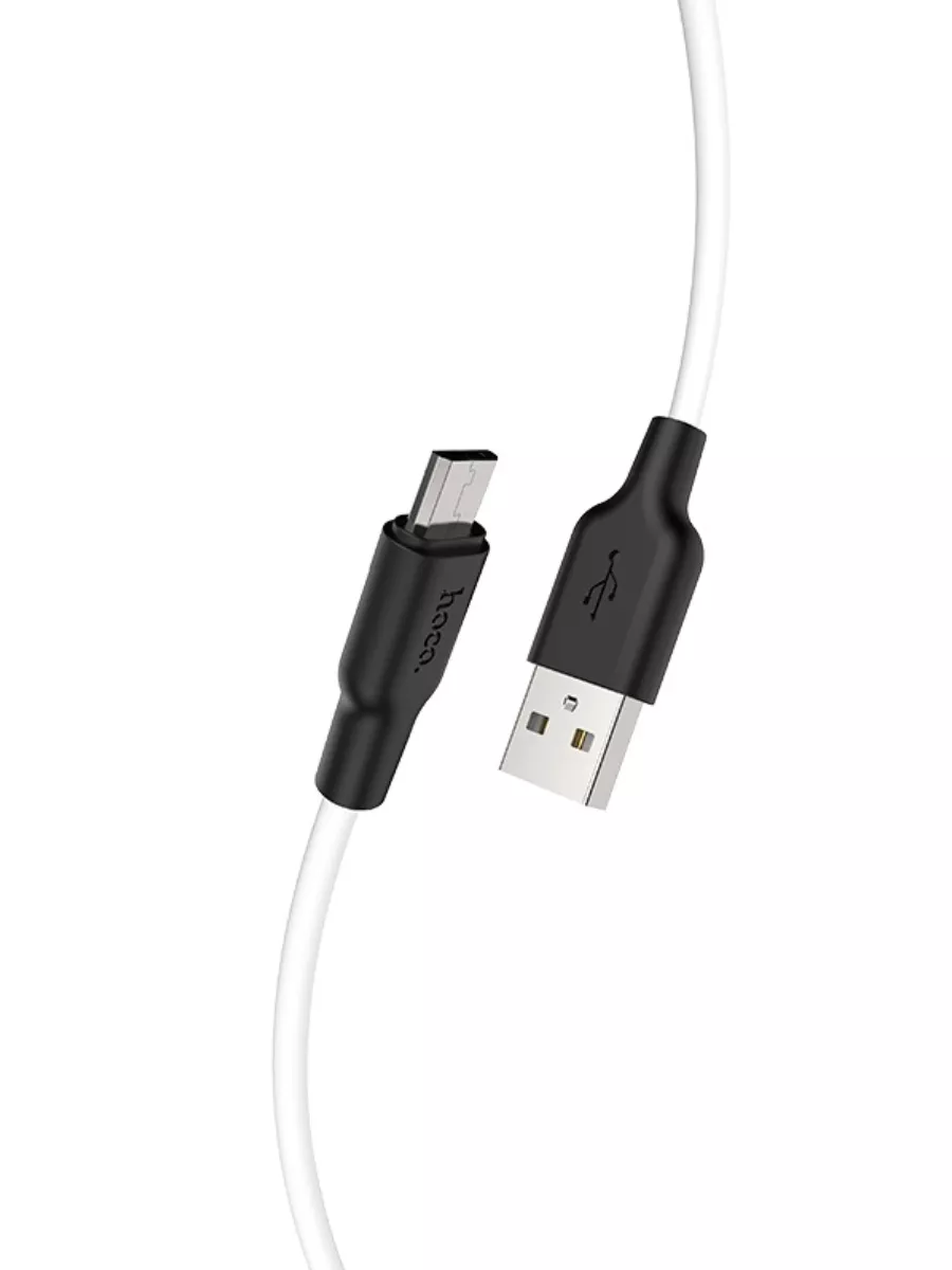 

Кабель USB HOCO X21 Plus Silicone, USB - Micro USB, 2.4А, 2м, белый