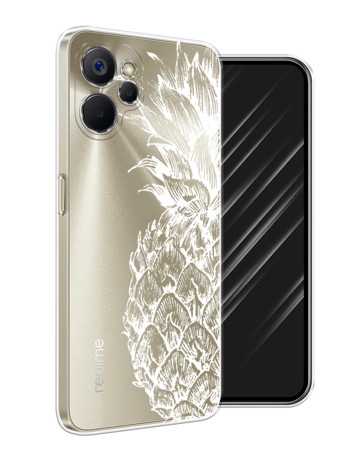 

Чехол Awog на Realme 9i 5G/10T 5G "Ананас графика белая", Белый, 2513950-10