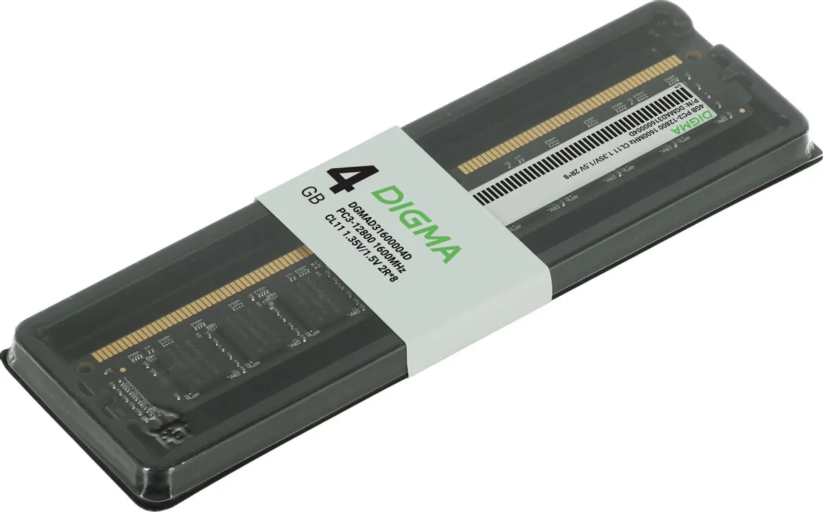 

Оперативная память Digma (DGMAD31600004D), DDR3 1x4Gb, 1600MHz
