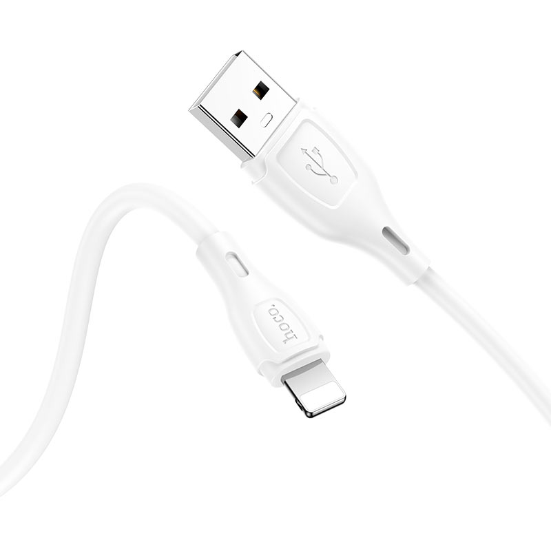 

Кабель USB HOCO X61 Ultimate silicone USB - Lightning 2.4А, 1м, белый