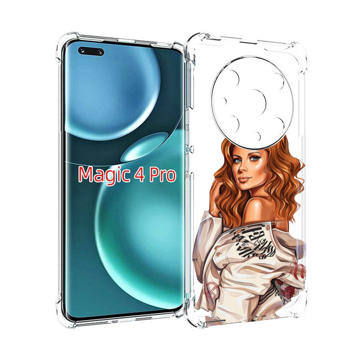 Чехол MyPads Бежевая-куртка женский для Honor Magic4 Pro