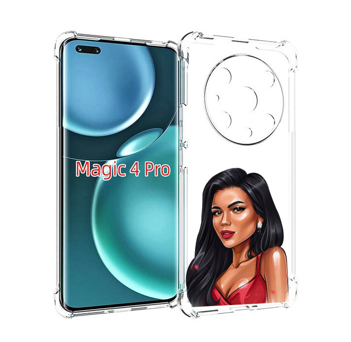 Чехол MyPads Брюнетка-в-красном-платье для Honor Magic4 Pro