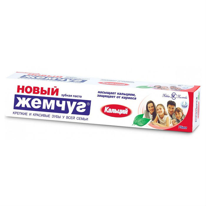 фото Новый жемчуг зубная паста кальций 75 мл невская косметика