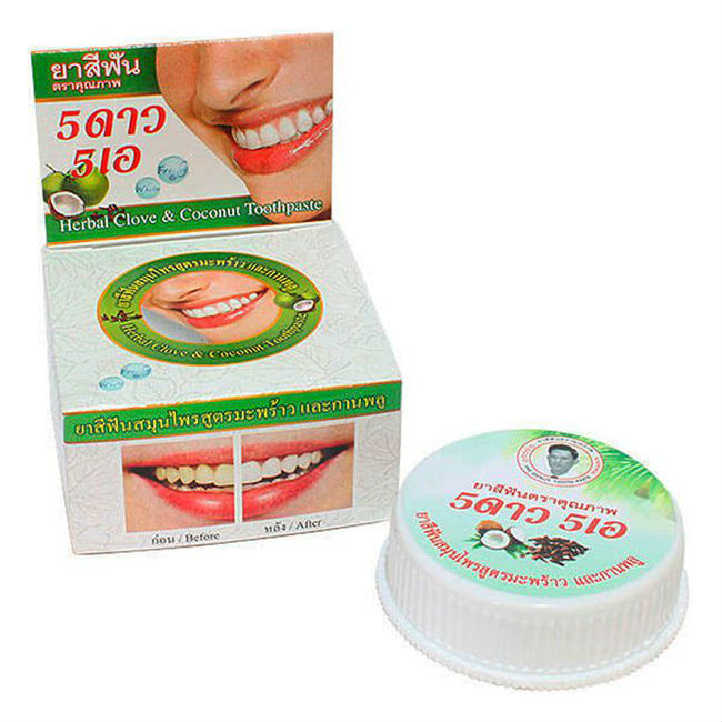 Купить Зубная паста травяная 5 Star Cosmetic отбеливающая с экстрактом Кокоса, 25 г