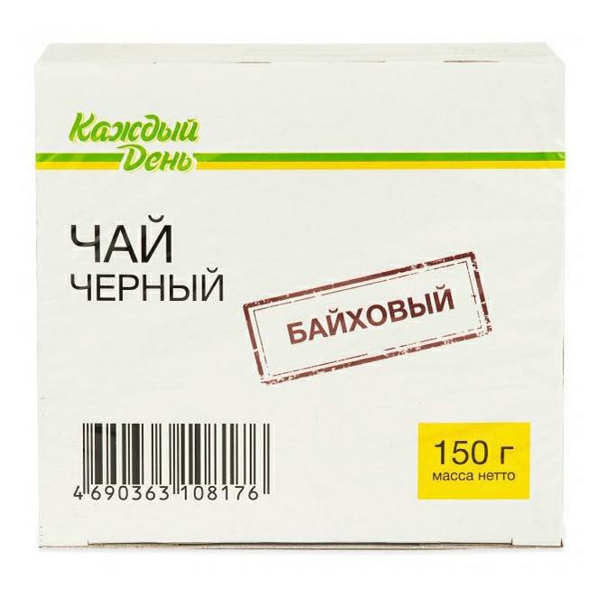 Чай черный Каждый День Байховый в пакетиках 1,5 г х 100 шт