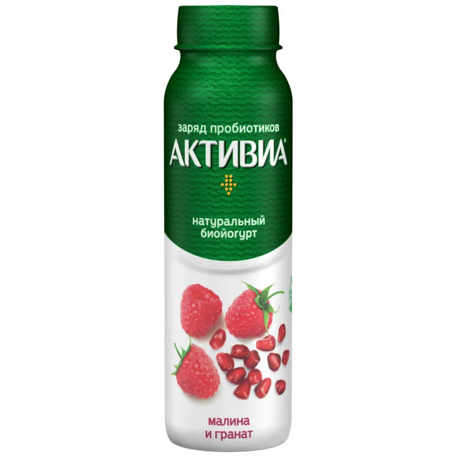 

Питьевой йогурт Активиа малина-гранат 2,1% БЗМЖ 260 г