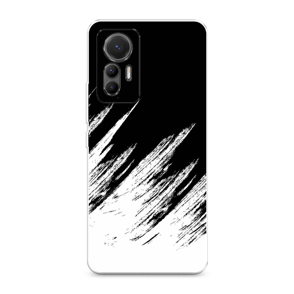 фото Силиконовый чехол "черно белые брызги" на xiaomi 12 lite awog