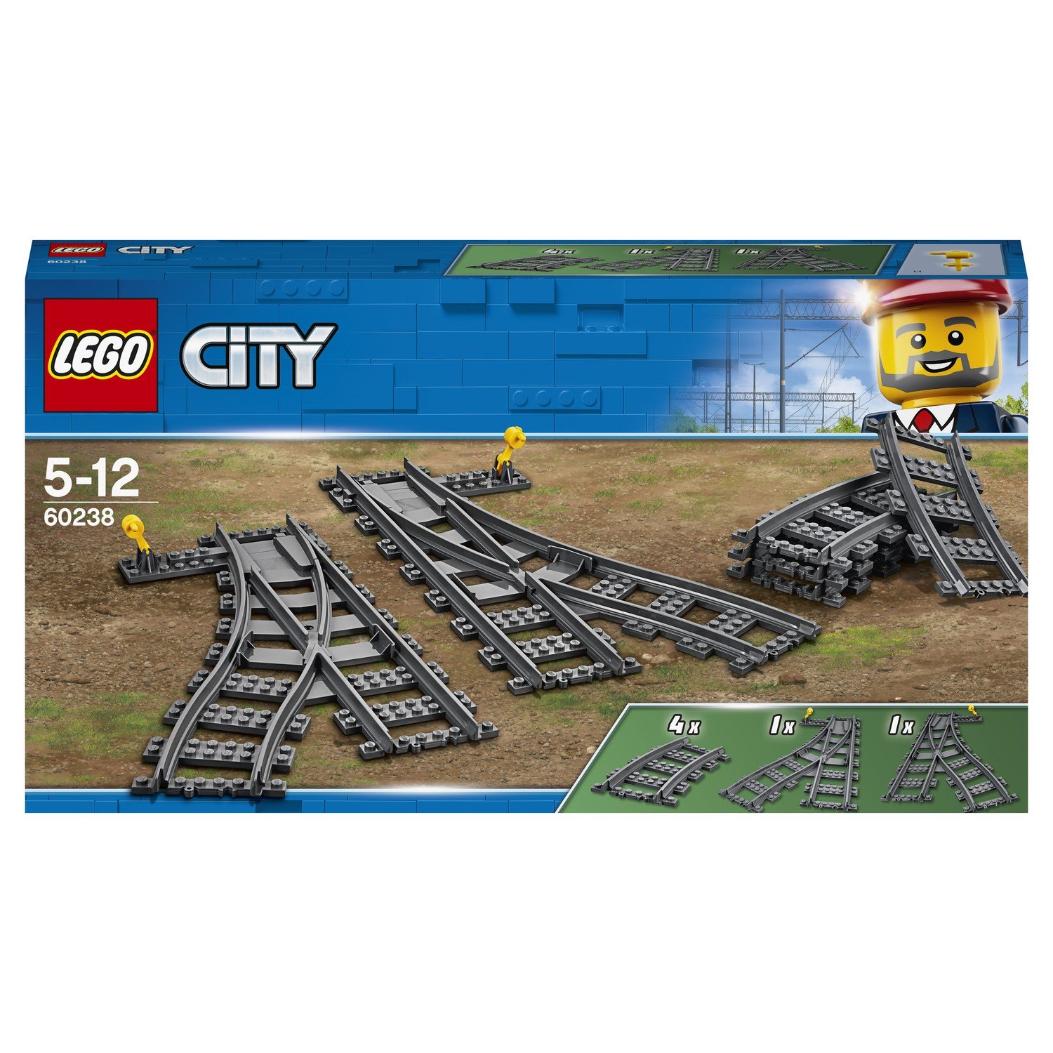 Конструктор LEGO City Trains Железнодорожные стрелки 60238