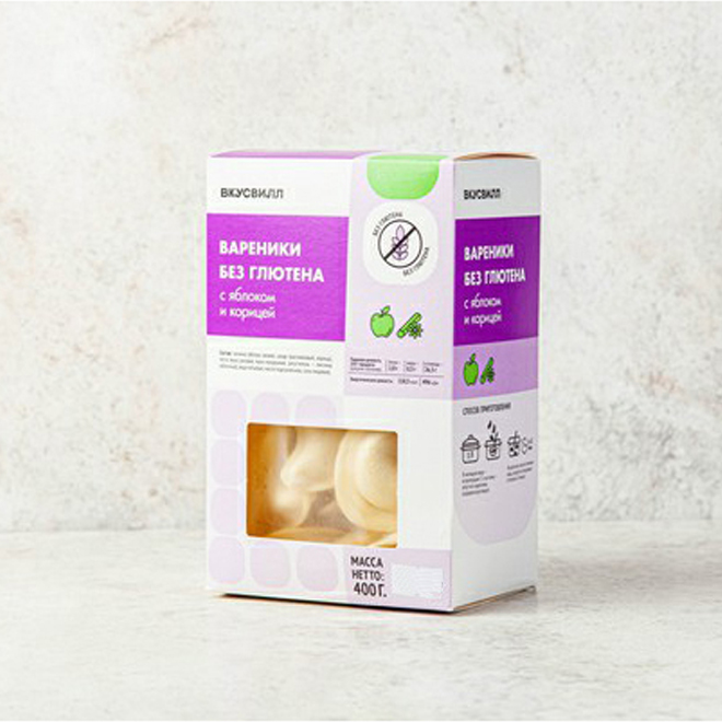 

Вареники ВкусВилл с яблоком и корицей 400 г