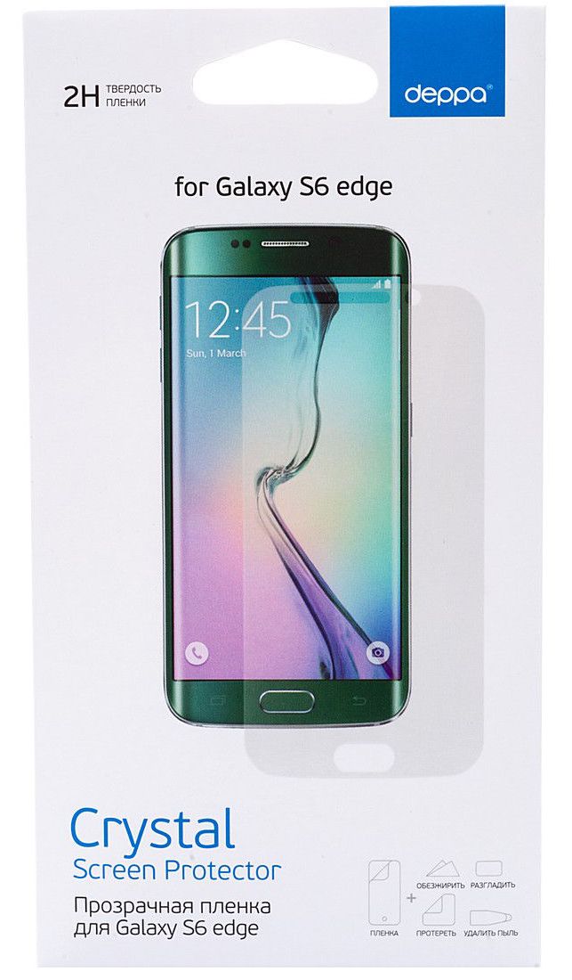 

Защитная пленка для Samsung Galaxy S6 Edge, прозрачная, Deppa (61378), 61378