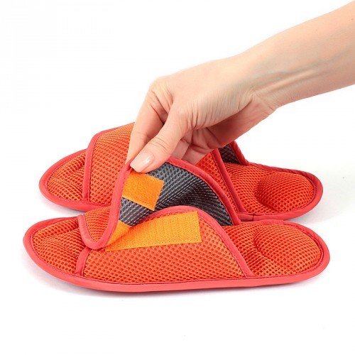 Массажные тапочки Релаксы, Velcro, оранжевые, 38 размер