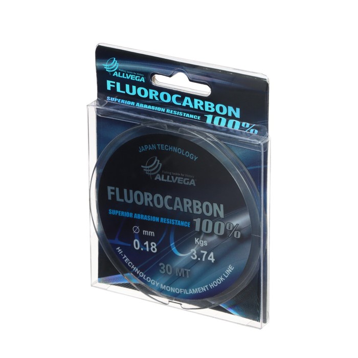 

Леска монофильная ALLVEGA "FX Fluorocarbon 100%" 30м 0,18мм, 3,74кг, флюорокарбон 100%, Прозрачный, FX Fluorocarbon 100%