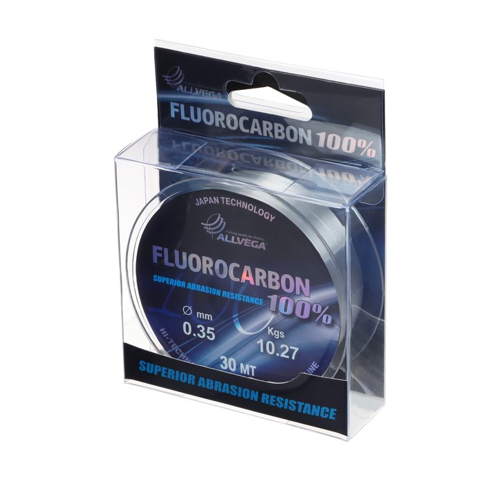 

Леска монофильная ALLVEGA "FX Fluorocarbon 100%" 30м 0,35мм, 10,27кг, флюорокарбон 100%, Прозрачный, FX Fluorocarbon 100%