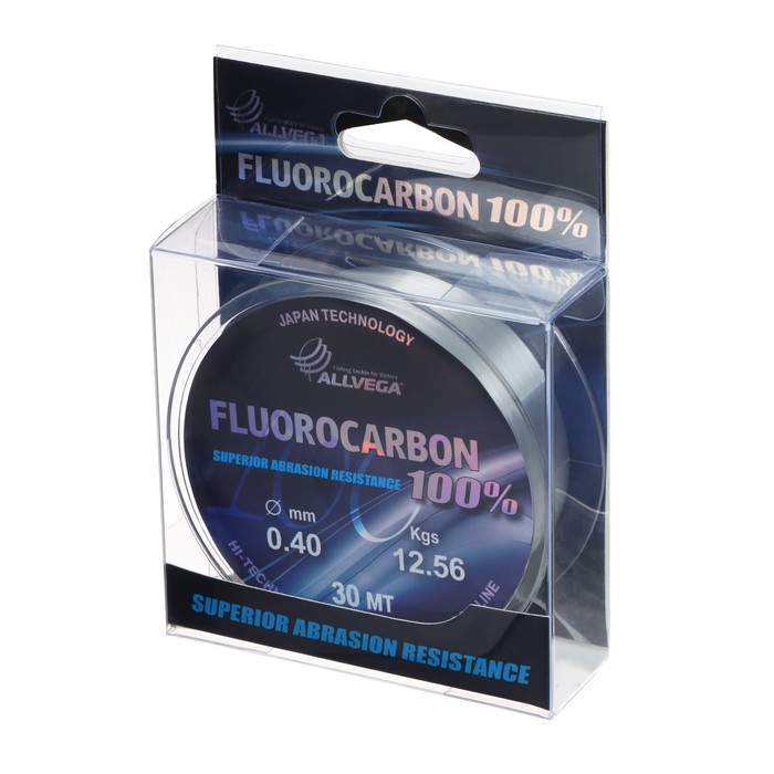 

Леска монофильная ALLVEGA "FX Fluorocarbon 100%" 30м 0,40мм, 12,56кг, флюорокарбон 100%, Прозрачный, FX Fluorocarbon 100%