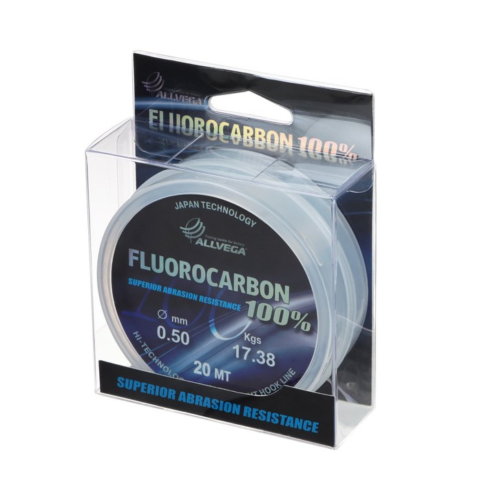 

Леска монофильная ALLVEGA "FX Fluorocarbon 100%" 20м 0,50мм, 17,83кг, флюорокарбон 100%, Прозрачный, FX Fluorocarbon 100%