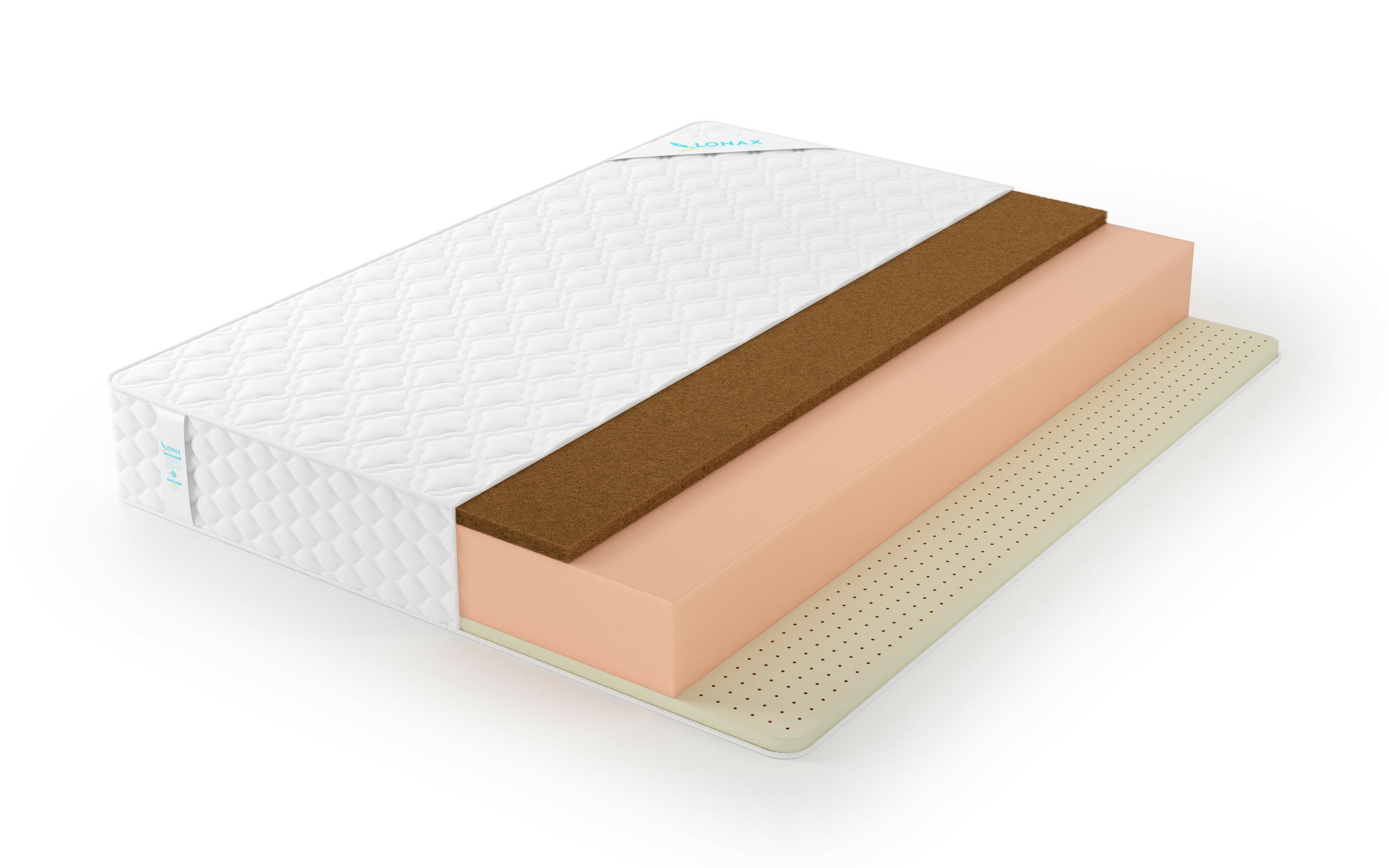 

Матрас Lonax Foam Mix Foam Latex Cocos 3 Max 190х210, Бежевый;белый;серый;серебристый, Foam Latex Cocos 3 Max