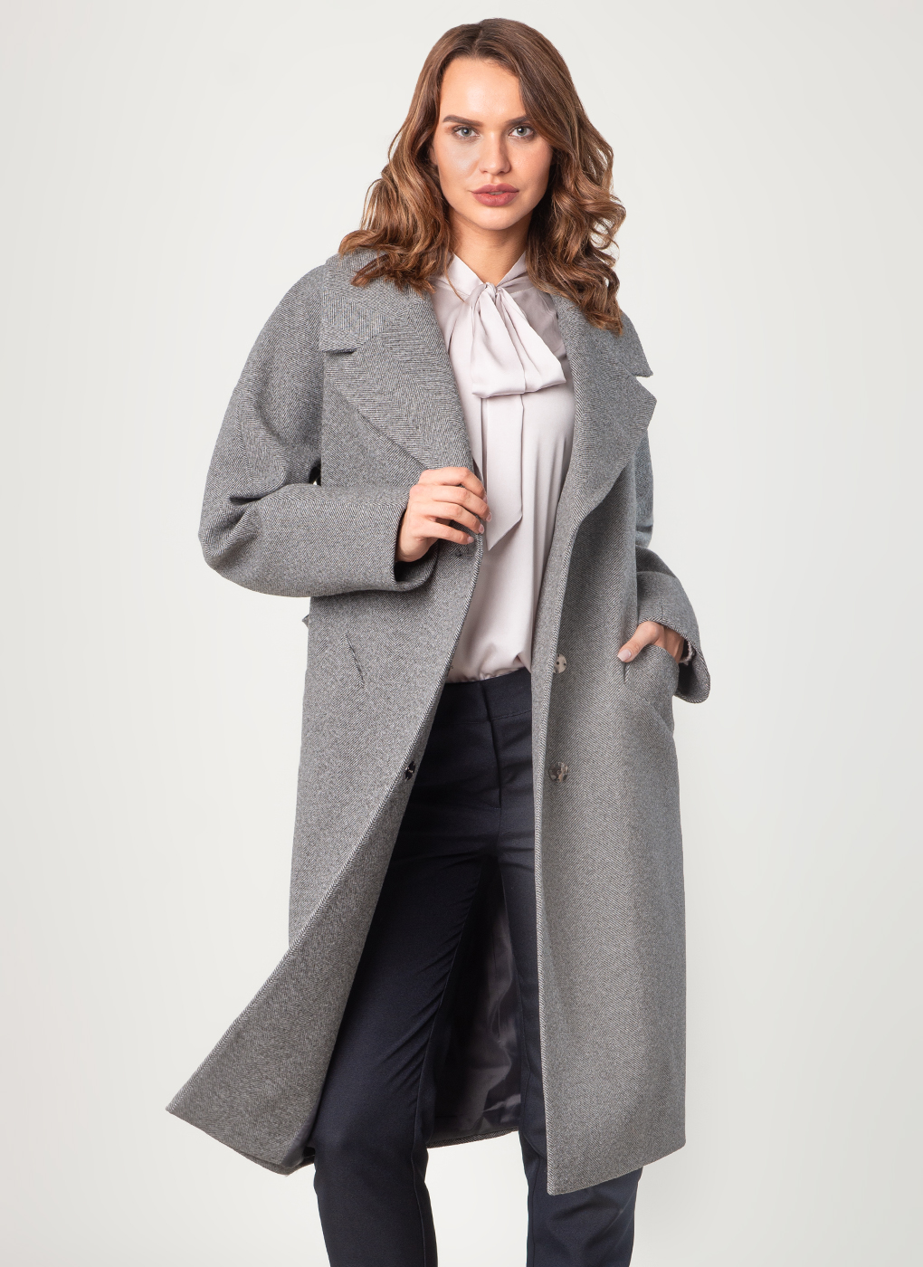 

Пальто женское Sezalto 55022 серое 40 RU, 55022