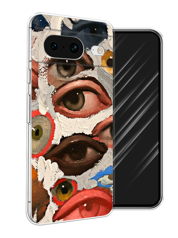 

Чехол Awog на Google Pixel 8 "Глаза масляная живопись", Серый;бежевый;красный, 271550-7