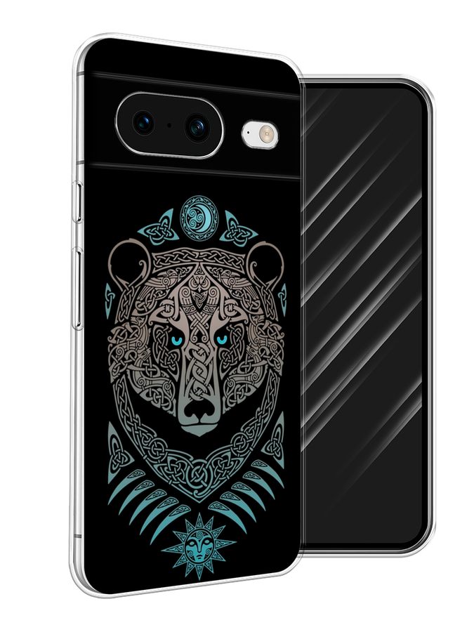 

Чехол Awog на Google Pixel 8 "Кельтский медведь", Черный;серый, 271550-2