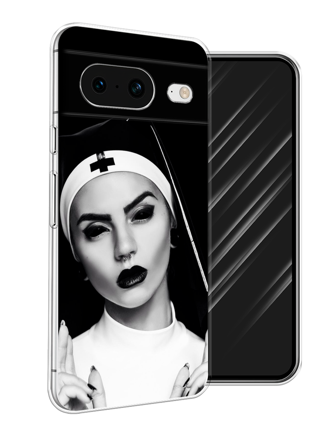 

Чехол Awog на Google Pixel 8 "Черная монашка", Серый;черный, 271550-9