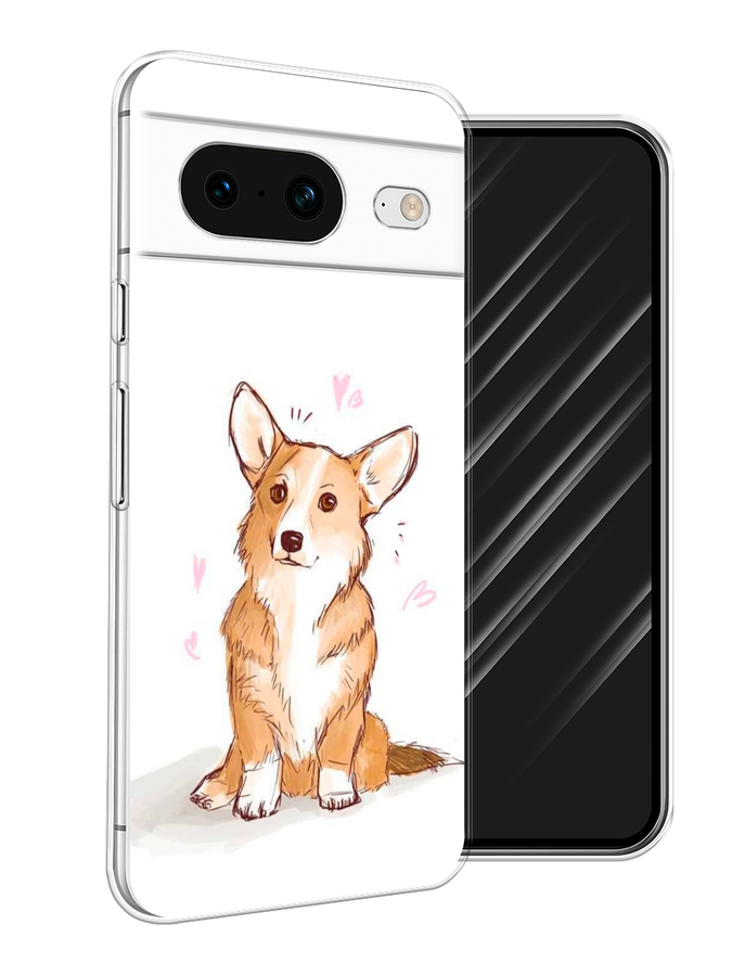 

Чехол Awog на Google Pixel 8 "Корги любовь", Бежевый;белый, 271550-1