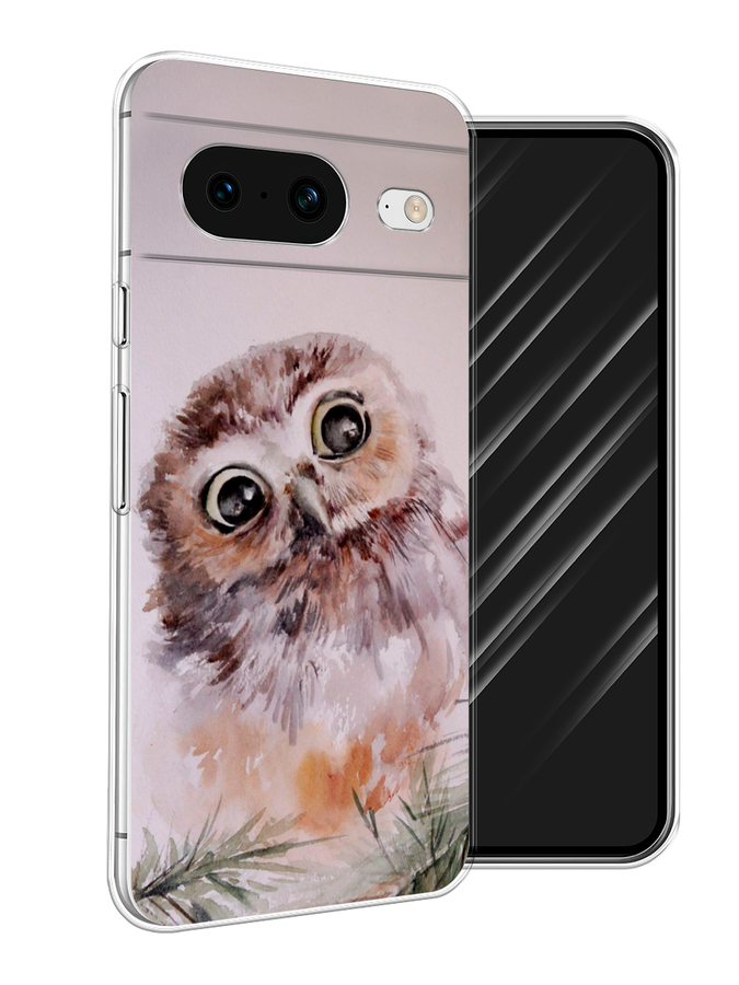 

Чехол Awog на Google Pixel 8 "Сова на розовом", Розовый;коричневый, 271550-1