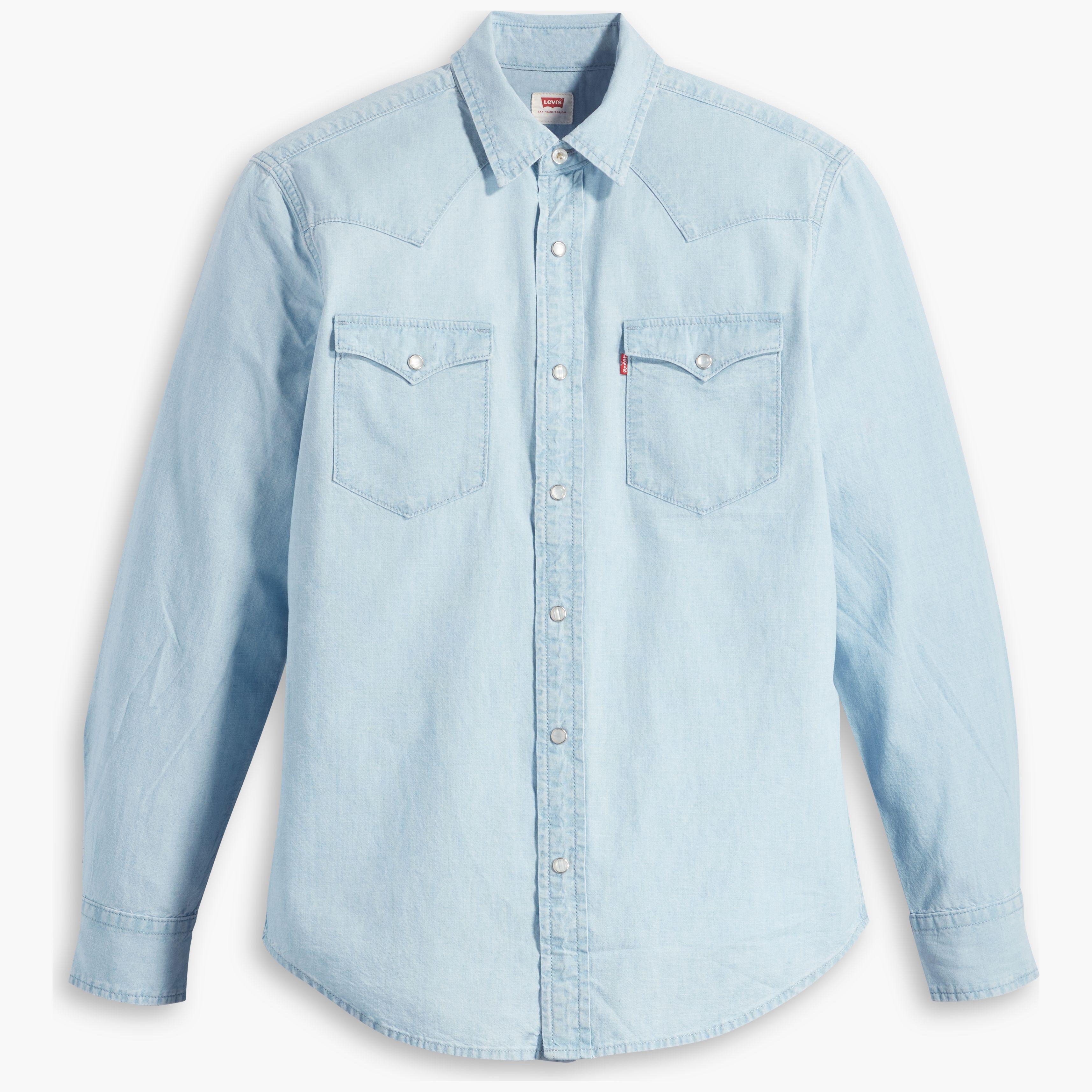 

Рубашка мужская Levi's Men Classic Standard Fit Western Shirt голубая S, Голубой, Men Classic Standard Fit Western Shirt