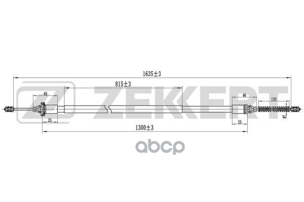 Трос Стояночного Тормоза Левый/Правый Peugeot 206 98- Zekkert Bz-1326