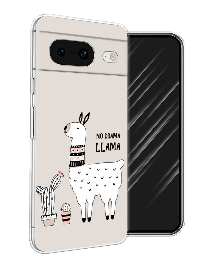 

Чехол Awog на Google Pixel 8 "No drama LLama", Бежевый;серый;белый, 271550-2
