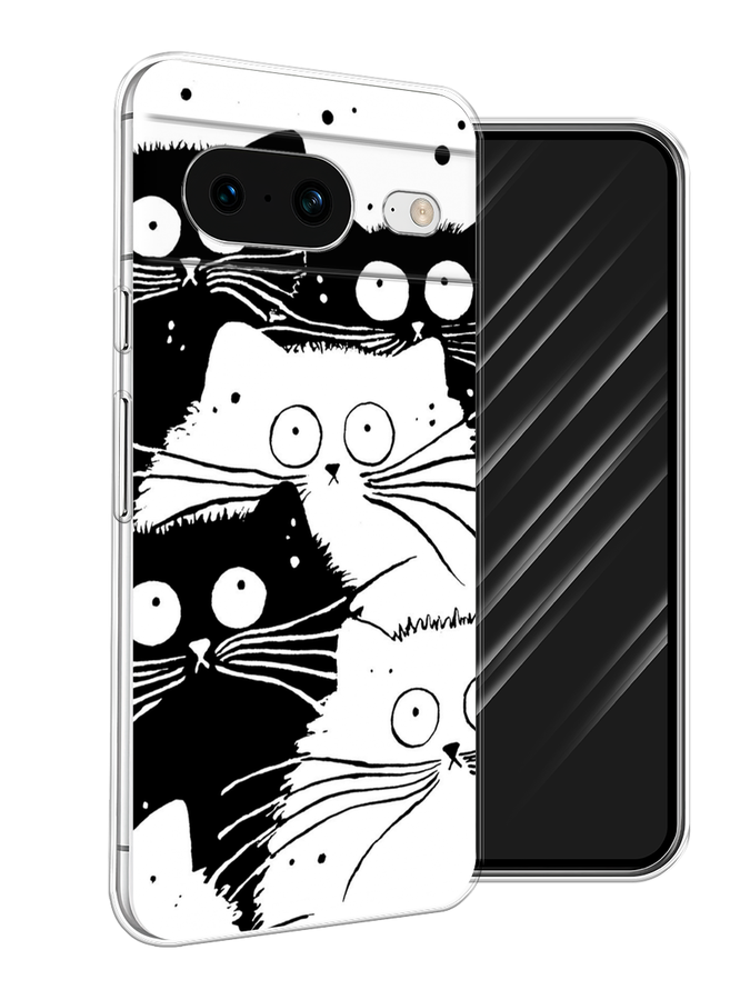 

Чехол Awog на Google Pixel 8 "Коты черно-белые", Черный;белый, 271550-2