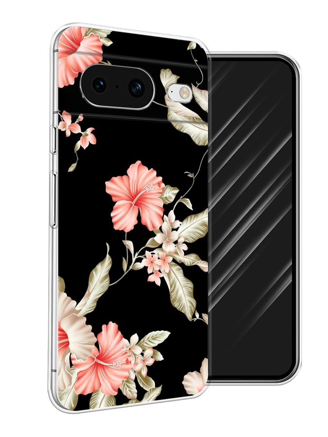 

Чехол Awog на Google Pixel 8 "Цветы на черном", Черный;розовый, 271550-8
