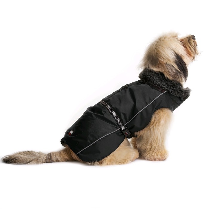 Нано куртка Dog Gone Smart Aspen parka зимняя с меховым воротником ДС 66 см, черная