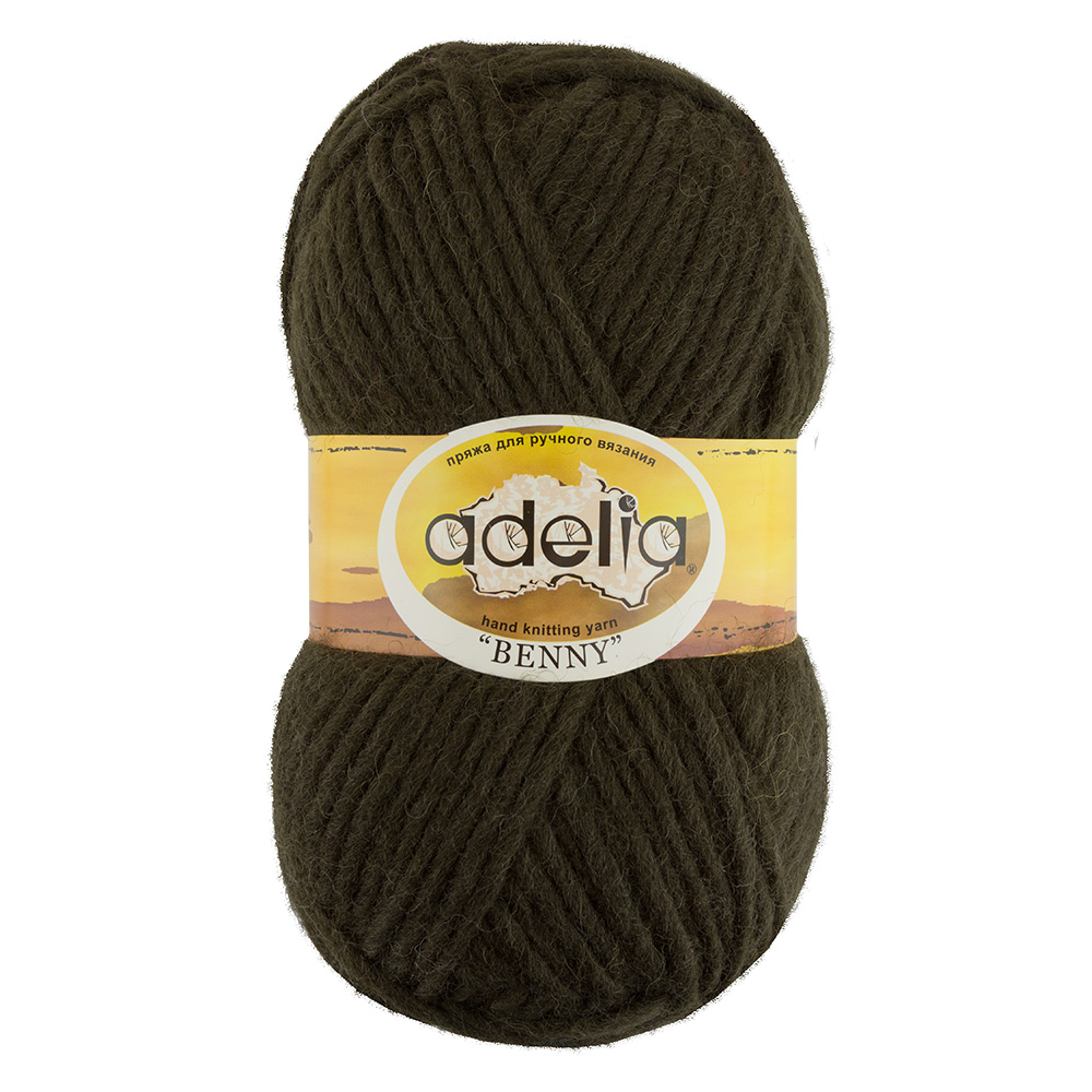 

Пряжа ADELIA BENNY №769 хаки 100% шерсть, 5 х 100 гр, 96 м +/- 5 м, Benny