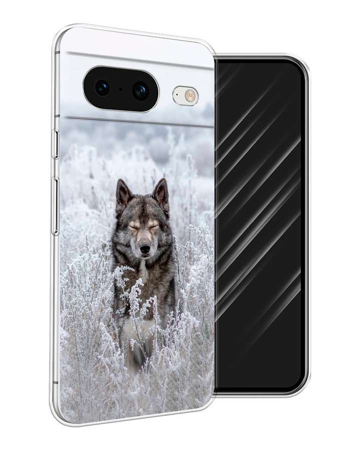 

Чехол Awog на Google Pixel 8 "Волк в поле", Белый;черный, 271550-1