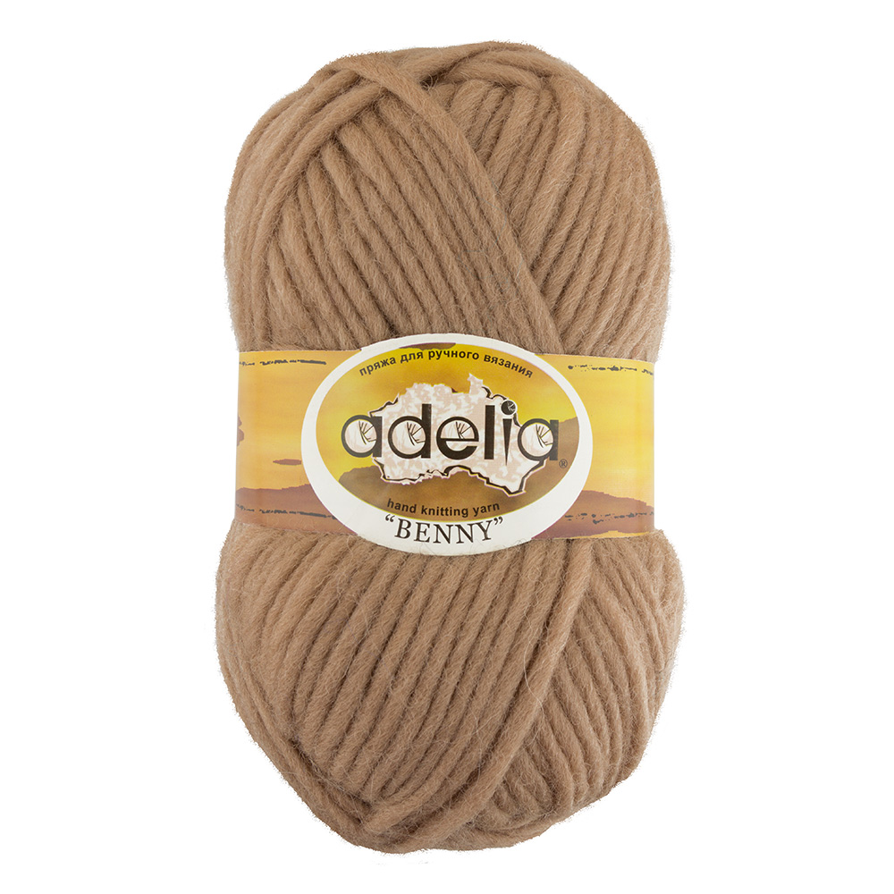 

Пряжа ADELIA BENNY №715 бежевая 100% шерсть, 5 х 100 гр, 96 м +/- 5 м, Бежевый, Benny