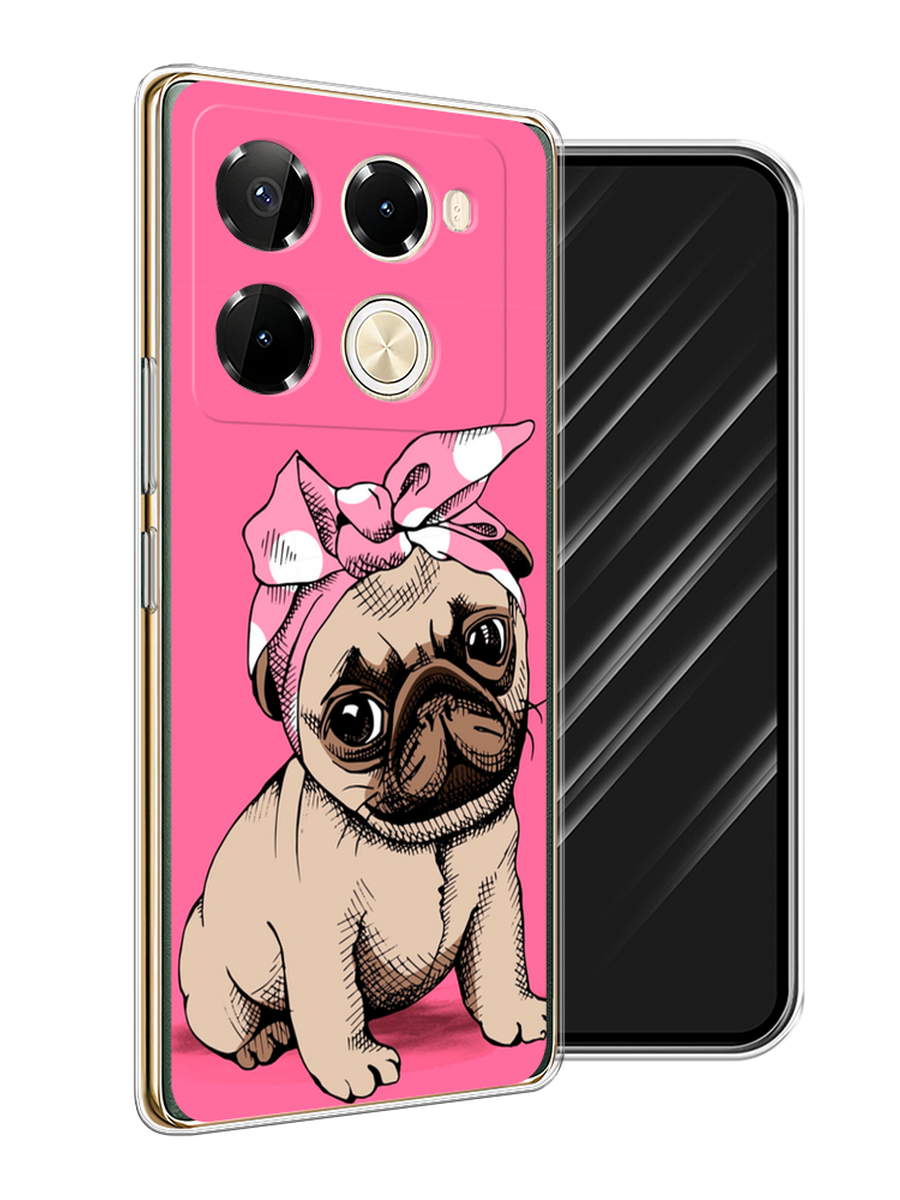 

Чехол Awog на Infinix Note 40 Pro 5G/Note 40 Pro Plus "Dog Pin-Up", Розовый;бежевый, 3106050-1