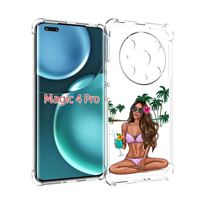 

Чехол MyPads Гавайская-девушка женский для Honor Magic4 Pro, Прозрачный, Tocco