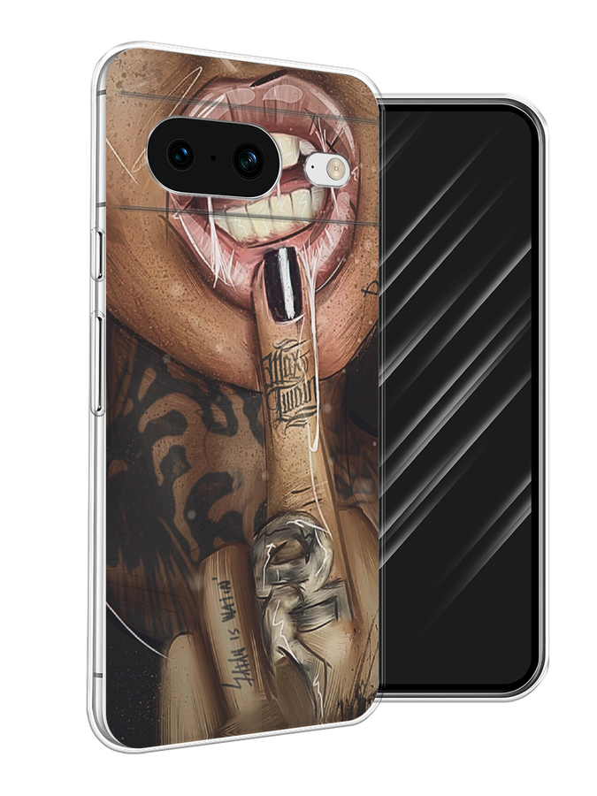 

Чехол Awog на Google Pixel 8 "Девушка с татуировками", Бежевый;розовый;черный, 271550-9