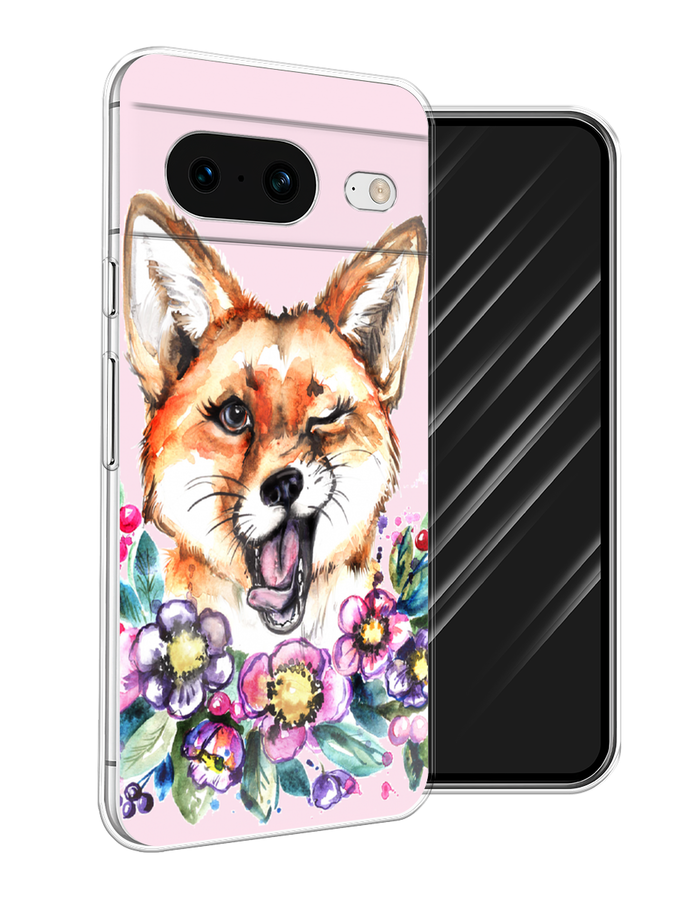

Чехол Awog на Google Pixel 8 "Подмигивающая лиса", Оранжевый, 271550-10