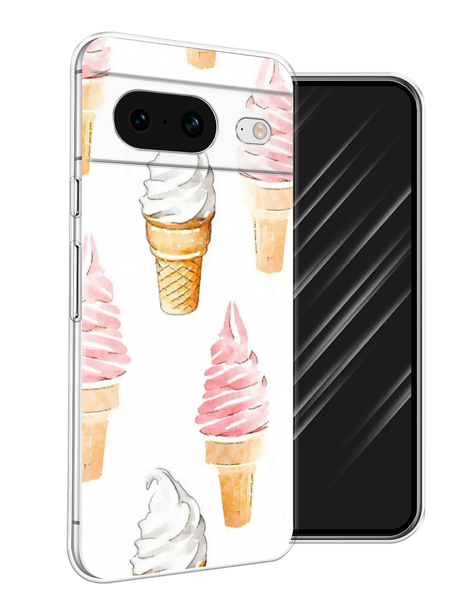 

Чехол Awog на Google Pixel 8 "Нарисованное мороженое", Белый;розовый, 271550-10