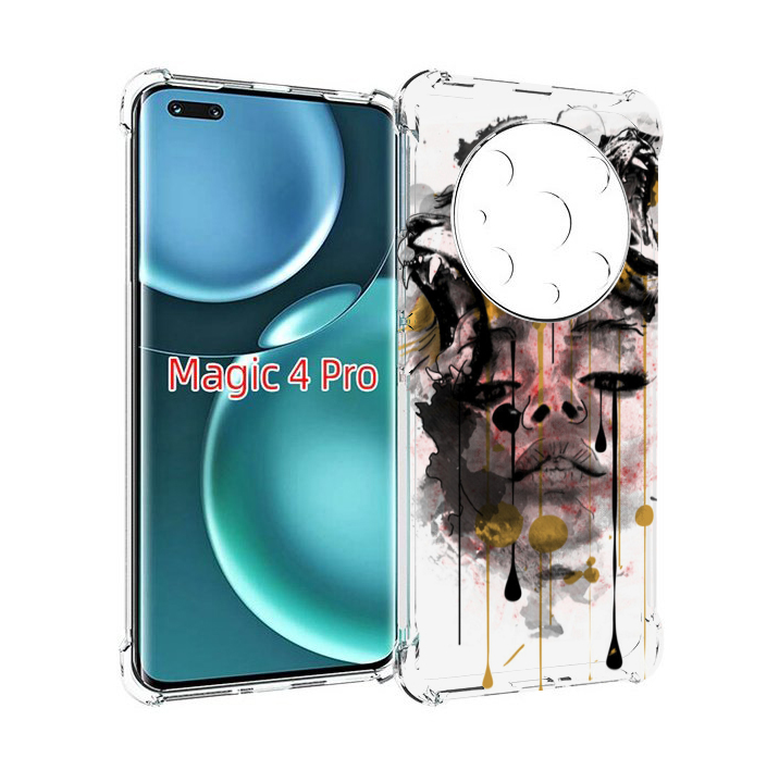 

Чехол MyPads Девушка гепард женский для Honor Magic4 Pro, Прозрачный, Tocco