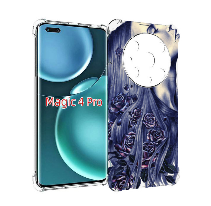 

Чехол MyPads Девушка с розами женский для Honor Magic4 Pro, Прозрачный, Tocco