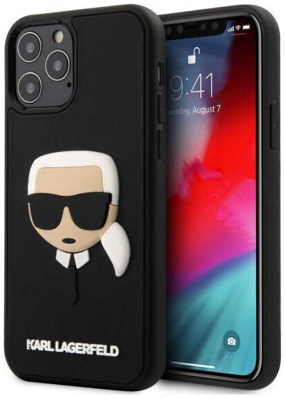 фото Чехол cg mobile karl lagerfeld 3d rubber karl's head hard для iphone 12 pro max, черный