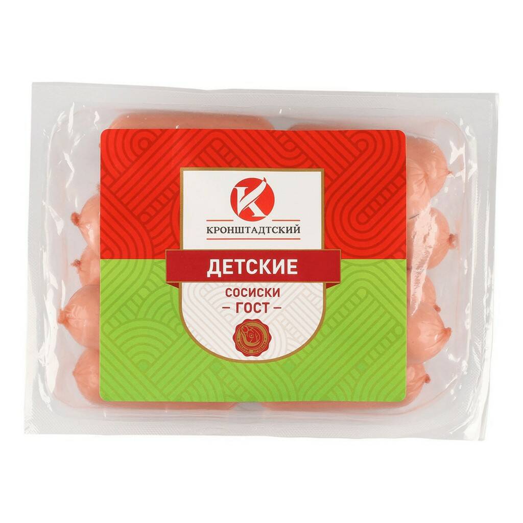 

Сосиски Кронштадтский Детские вареные 300 г