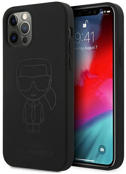 фото Чехол cg mobile karl lagerfeld liquid silicone ikonik outlines hard для iphone 12 pro max